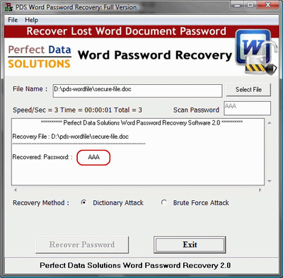 Microsoft Word Password Recovery Software