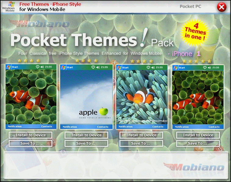 Mobiano Pocket PC Themes Pack - iPhone Style