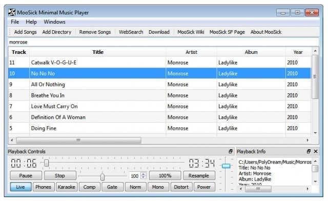 MooSick Minimal Music Player