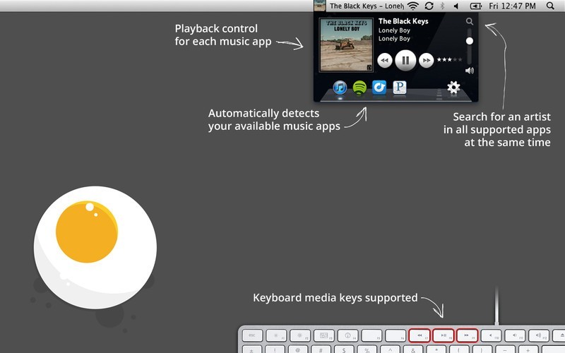 Music Control for Pandora, iTunes, Spotify and Rdio