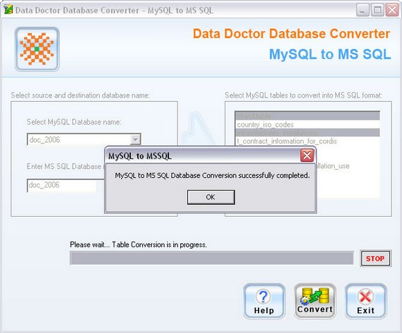 MySQL To MSSQL Database Conversion Tool