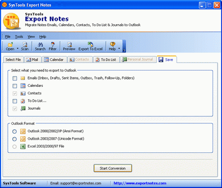 Notes Database Export