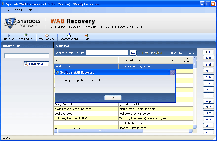 OE WAB File Repair