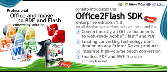 Office document to PDF and Flash Convert