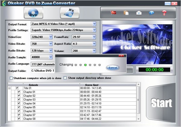 Okoker DVD to Zune Converter
