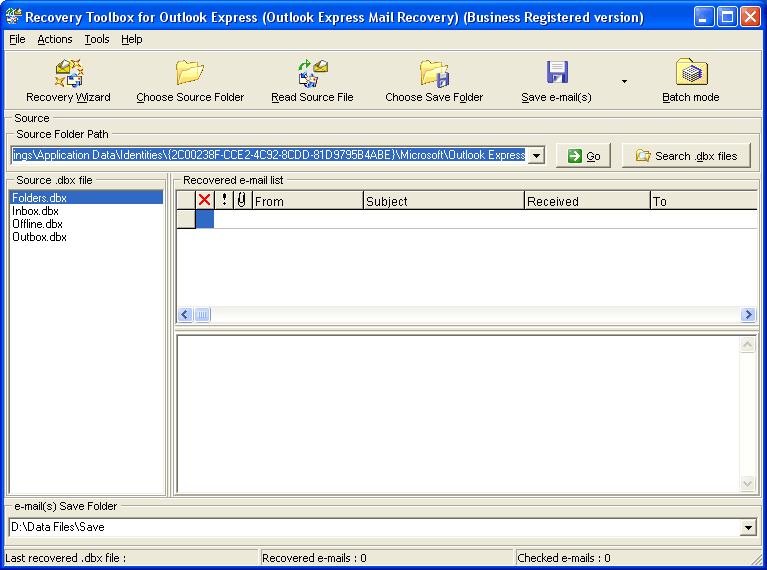 Outlook Express DBX Recovery Free