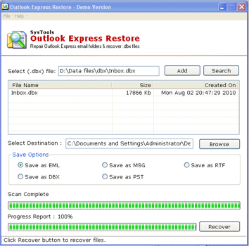 Outlook Express Data Recovery Software
