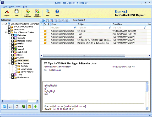 Outlook PST File Repair