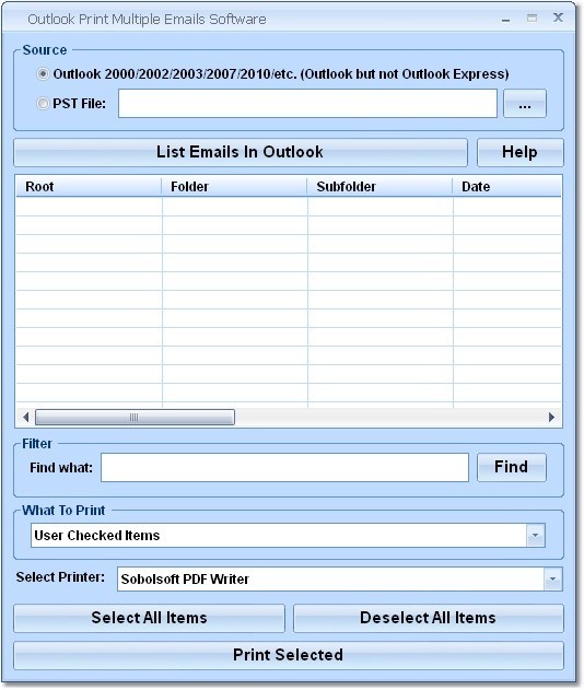 Outlook Print Multiple Emails Software