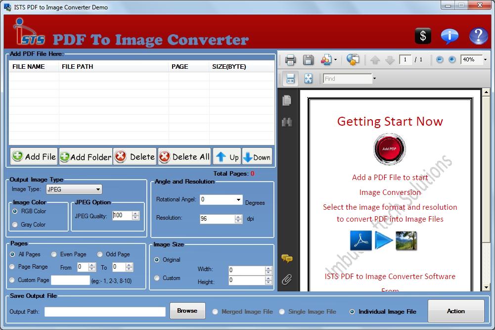 PDF File to Images Converter