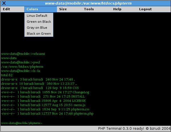 PHP Shell Terminal