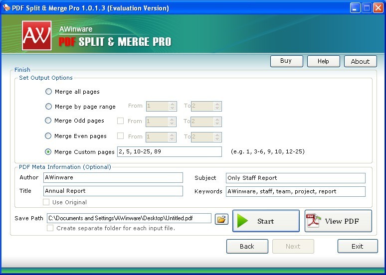 Pdf Joiner and page Splitter