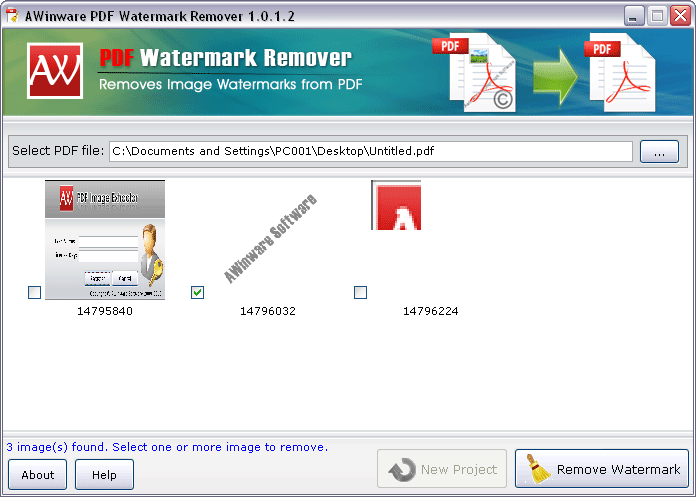 Pdf file Watermark Remover