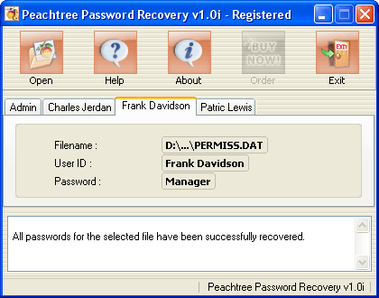 Peachtree Password Recovery e