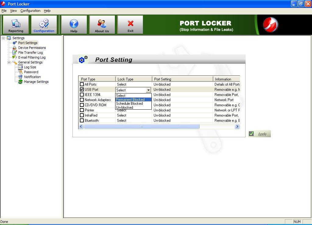 Port Locker for Data Leakage Prevention