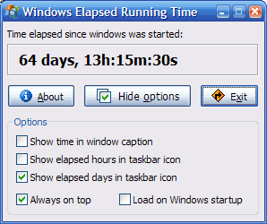 Portable Windows Elapsed Running Time