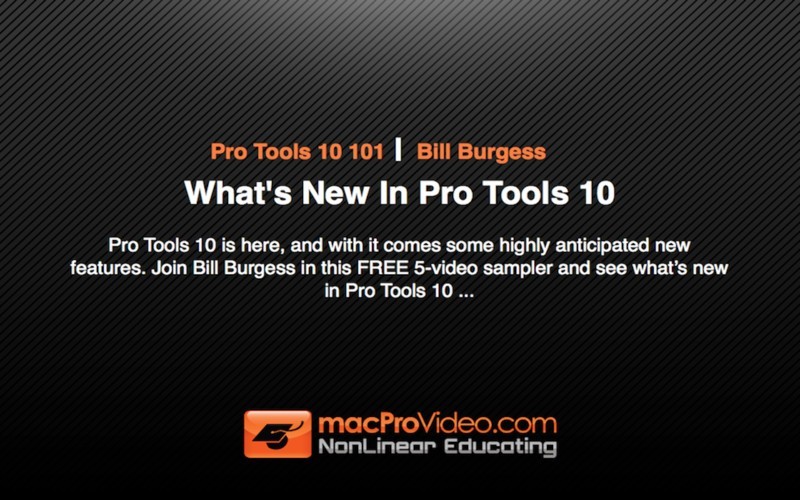 Pro Tools 10 100 - What's New In Pro Tools 10