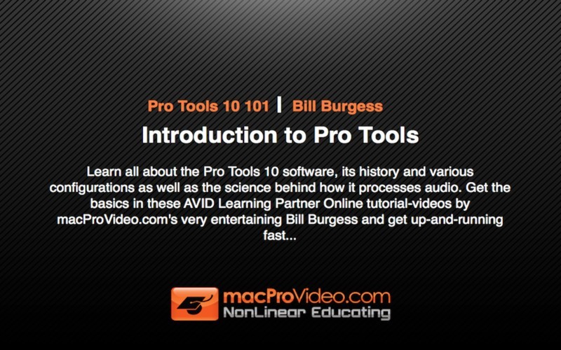 Pro Tools 10 101 - Introduction to Pro Tools