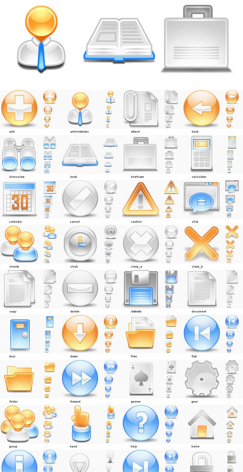 Professional icons Web 2.0 style