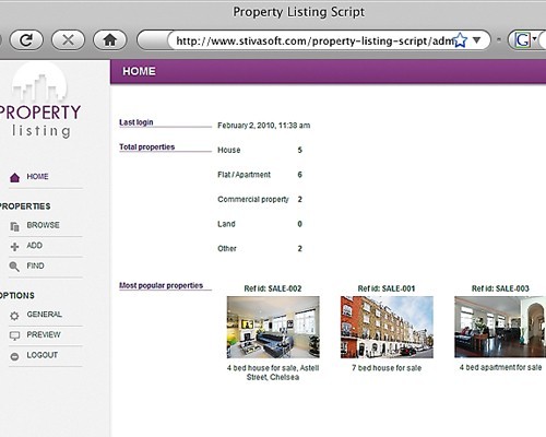Property Listing Script by StivaSoft