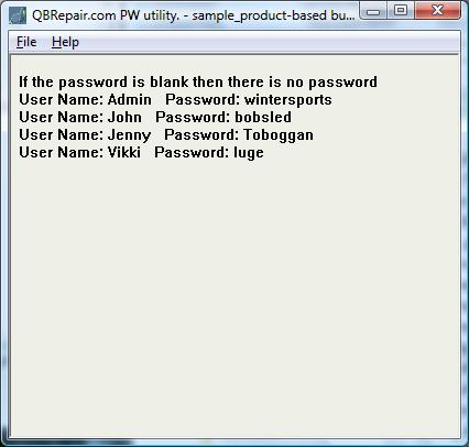 QuickBooksRepair Password reset utility