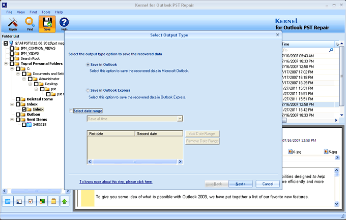 Recover Deleted Items Outlook 2007