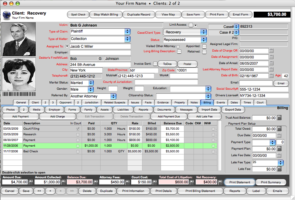 Recovery Report-Debt Recovery Management Software