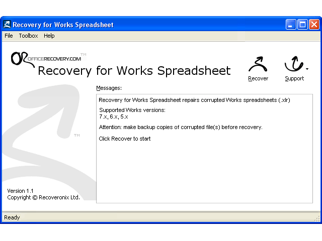 Recovery for Works Spreadsheet