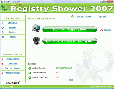 Registry Shower 2007