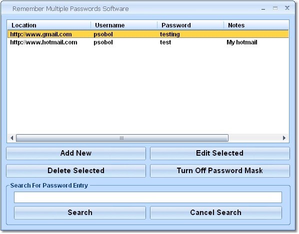 Remember Multiple Passwords Software
