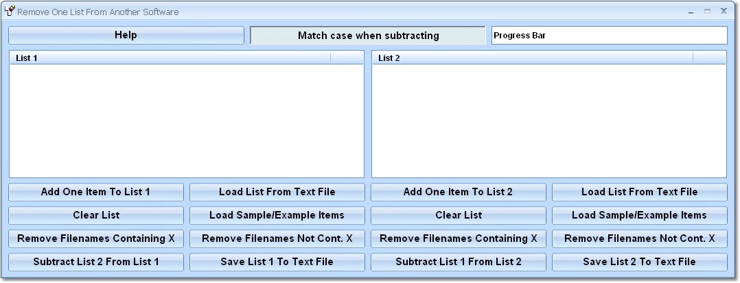 Remove (Subtract, Delete) One List From Another Software