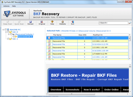 Repair BKF Contain Unrecognized Data
