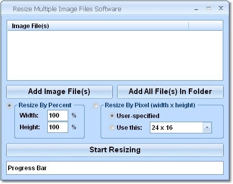 Resize Multiple Image Files Software