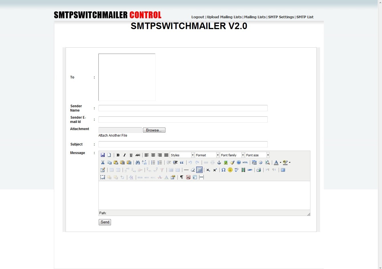 SMTP SwitchMailer
