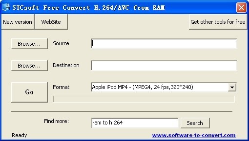 STCsoft Free Convert H.264/AVC from RAM