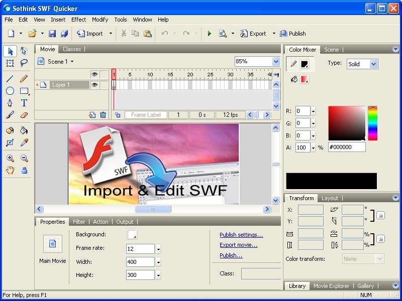 SWF Editor - SWF erstellen