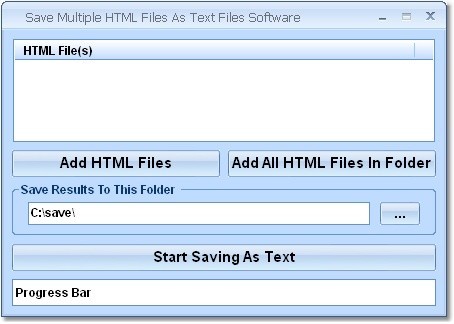 Save Multiple HTML Files As Text Files Software