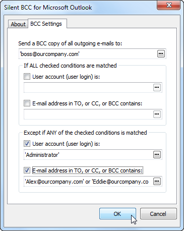 Silent BCC for Microsoft Outlook