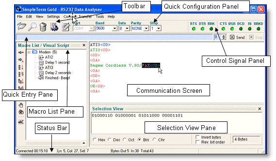 SimpleTerm Gold - RS232 / Serial Monitor
