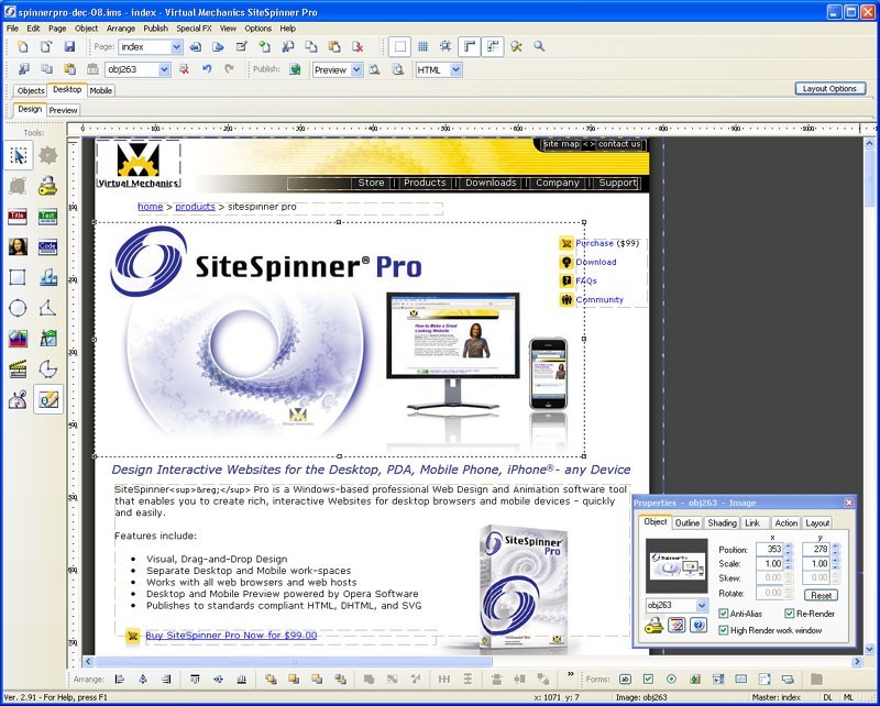 SiteSpinner Pro Website Software