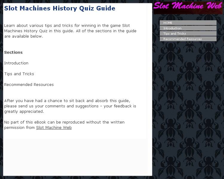 Slot Machines History Quiz Guide