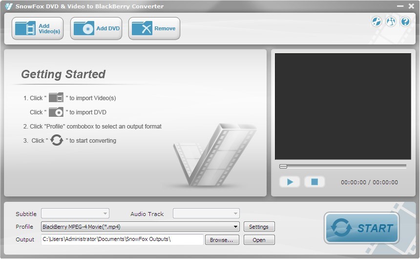 SnowFox DVD & Video to BlackBerry Converter