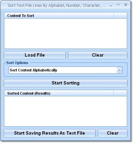 Sort Text File Lines By Alphabet, Number, Character, Position & Length Software