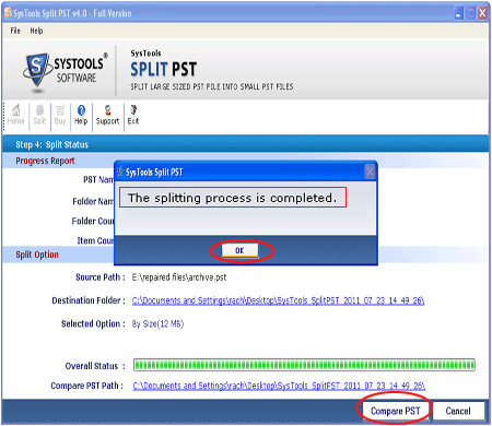 Split Outlook 2007 PST Files