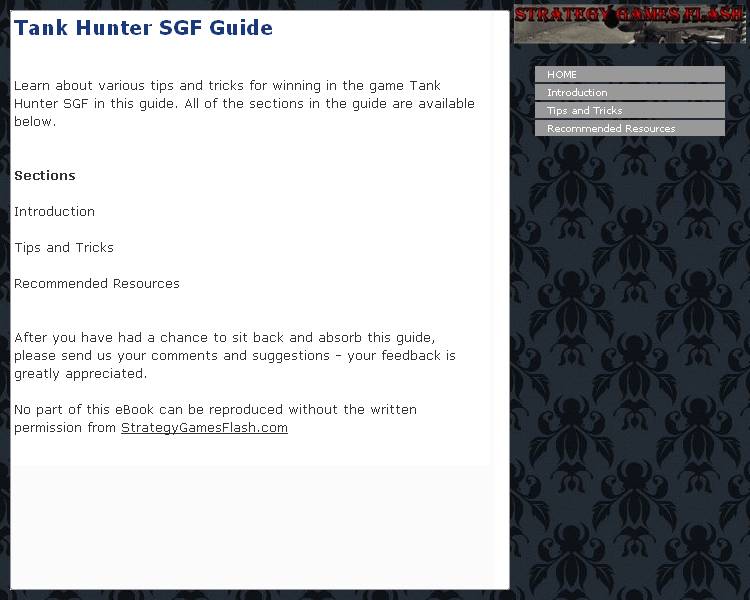 Tank Hunter SGF Guide