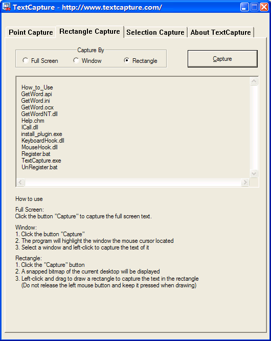 Text Capture Component (SDK) - GetWord