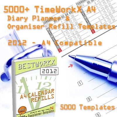TimeWorkX Organiser Refill Templates A4