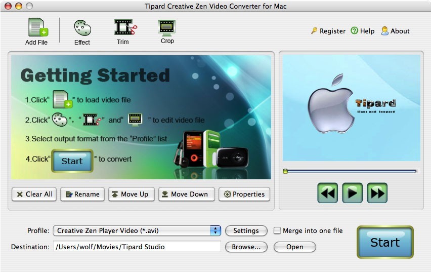 Tipard Mac Creative Zen Video Converter