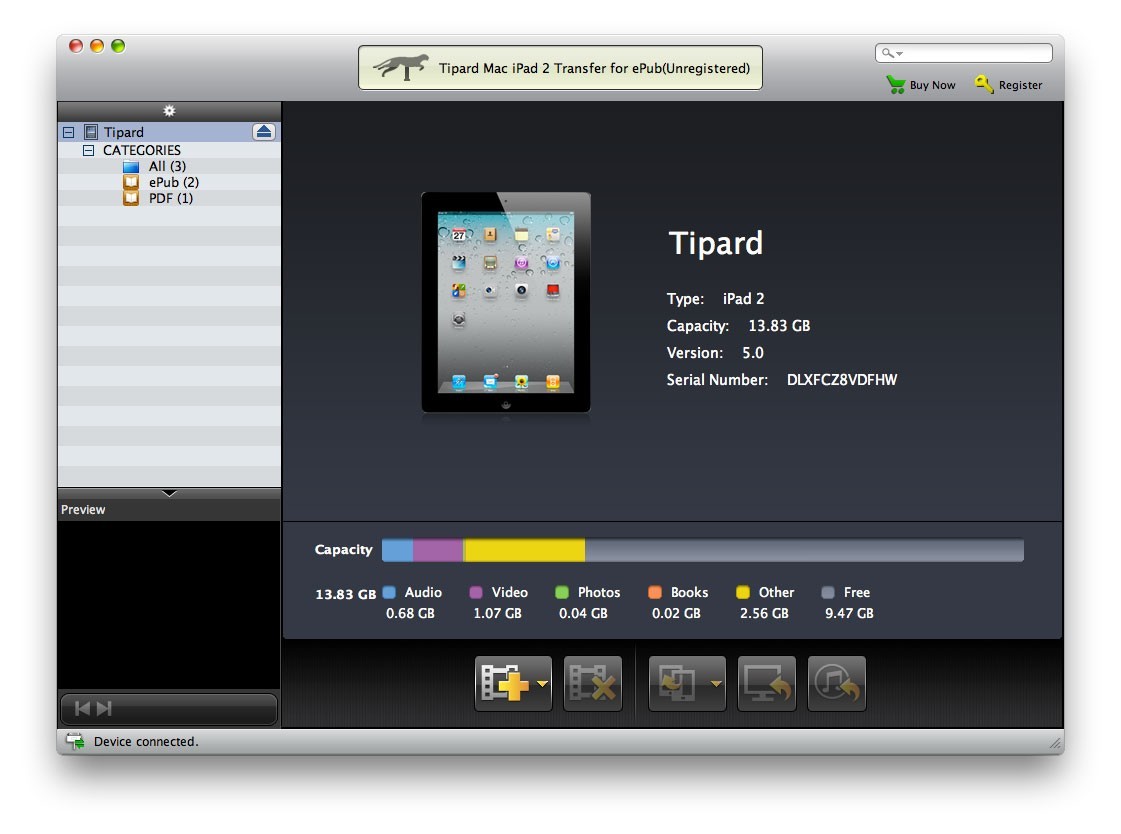 Tipard Mac iPad 2 Transfer for ePub