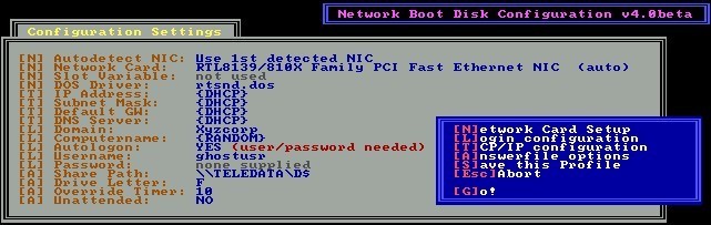 Universal Network Boot Disk